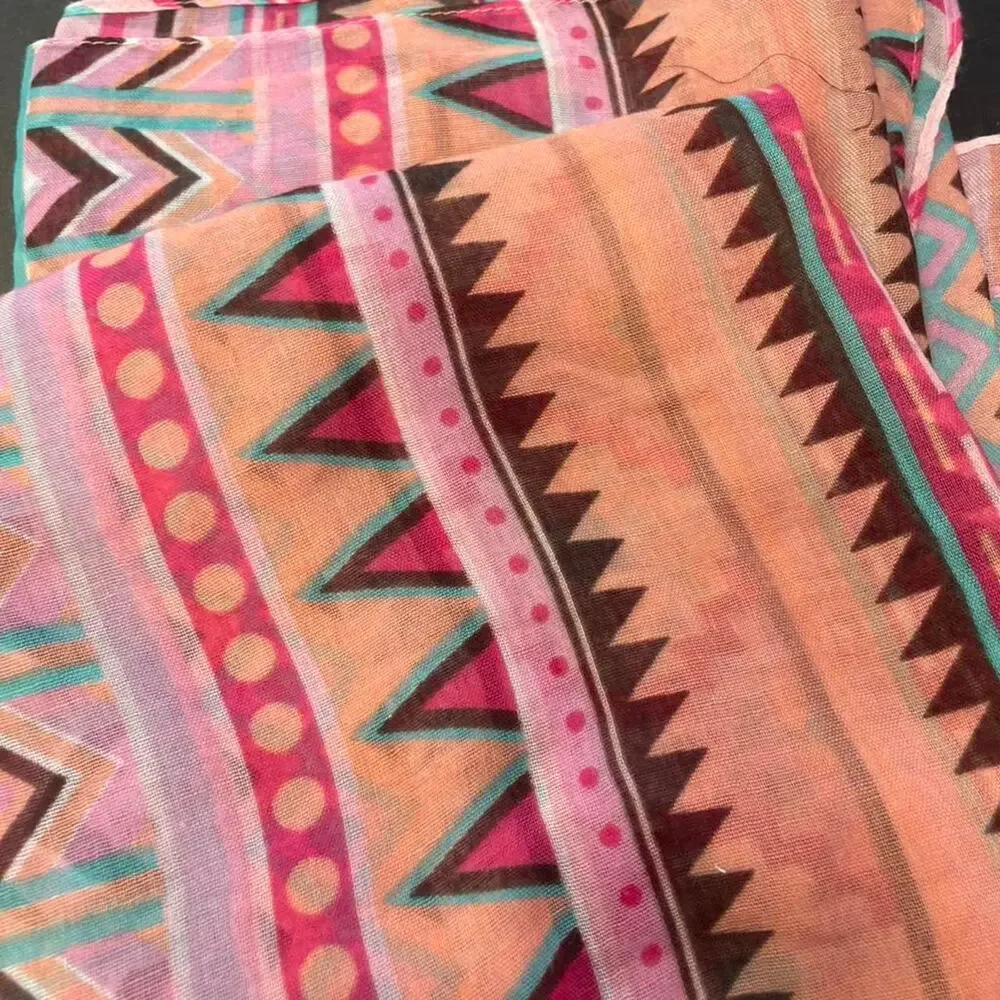 Pink and orange aztec scarf
